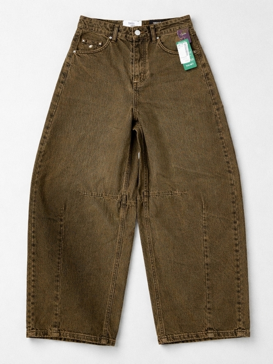 twik Denim - Twik Texas Horseshoe Jeans Brown Barrel Leg | Size 24 | New With Tags